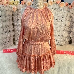 Elegant Peach Floral Dress